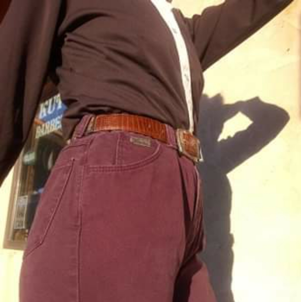VTG Brighton Croc Leather Linked Western Belt